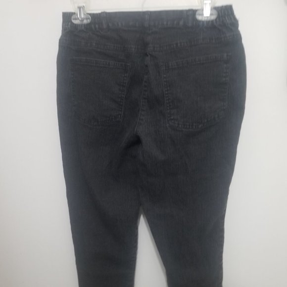 black w silvery glitz Ruby Rd size 10 jeans - Picture 6 of 7